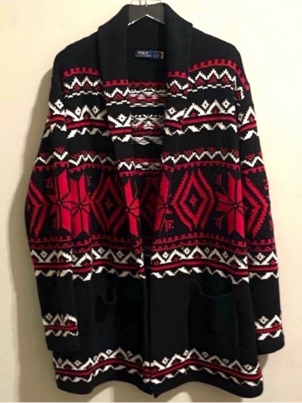 Polo Ralph Lauren 70’s Inspired Cashmere Blend Wrap Sweater s Large